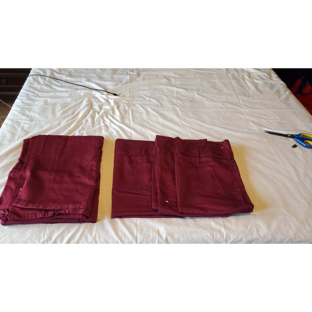 Heartland Homegrown Cotton Twin Flat Sheet & 3 Pillowcases Burgundy Red Bedding